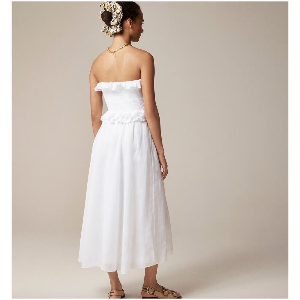 J. Crew Women's Lined Ravenna Dress Sleeveless in Ramie White Size Small NWT - Picture 2 of 12